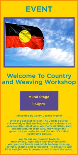 Welcome to Country and Weaving Workshop
